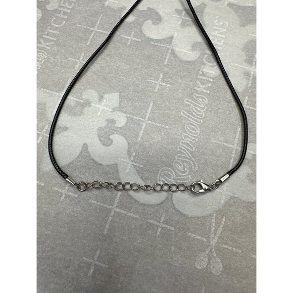 Womens Heart 4 Leaf Clover Leather Cord Necklace Blue Stone Wire Wrapped - Picture 4 of 4